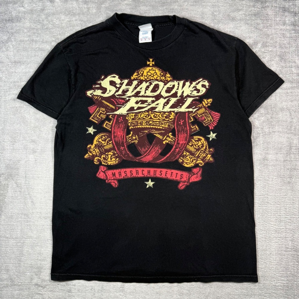 Shadows Fall Shirt Mens Medium Black Massachusetts Vintage Y2K Metalcore Band